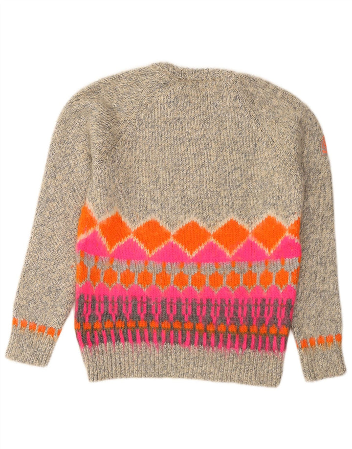 Maglione maglione girocollo da donna Superdry UK 14 Grigio medio Fair Isle