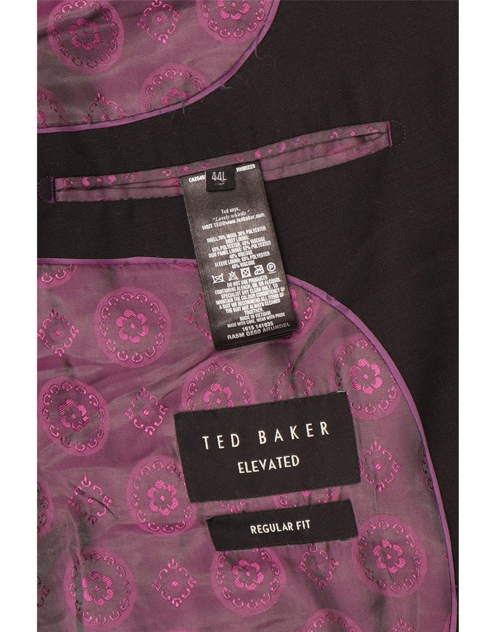Ted Baker Giacca da uomo lunga a 2 bottoni vestibilità regolare UK 44 2XL Lana nera