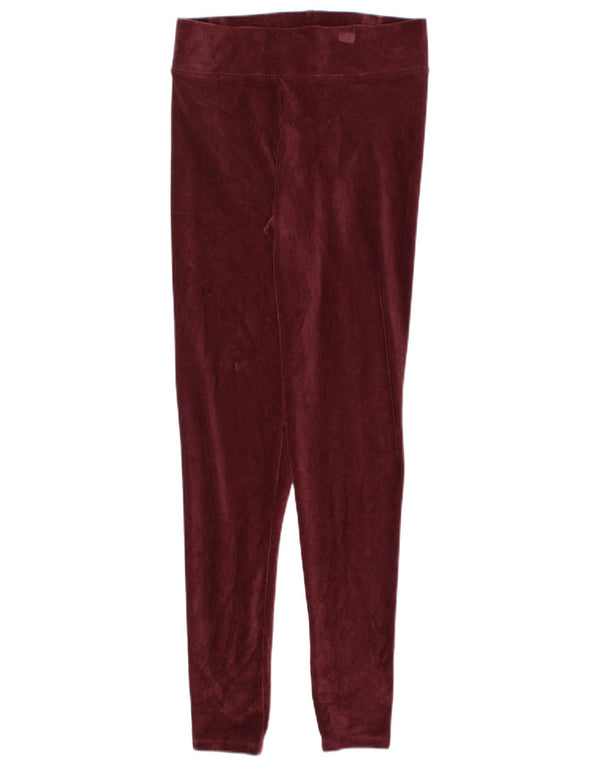 Leggings in velluto a coste da donna Marks & Spencer UK 8 piccoli in cotone bordeaux