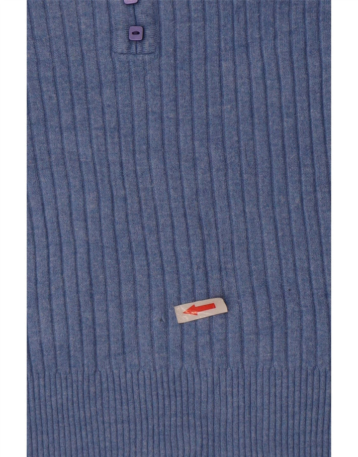 Maglione da donna Marks & Spencer a maniche corte con scollo a V UK 12 Blu medio