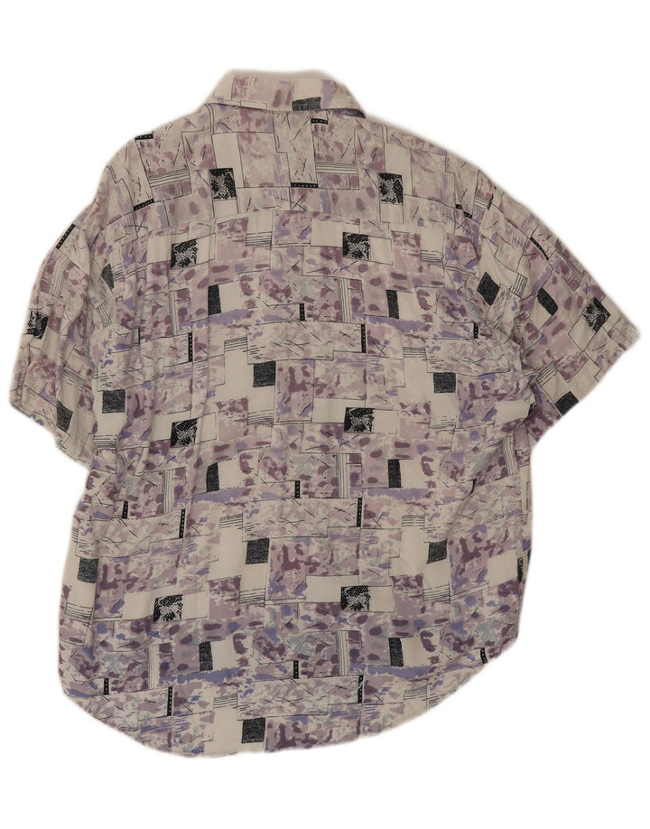 Camicia Burcardi Uomo Manica Corta Large Multicolore Geometrica