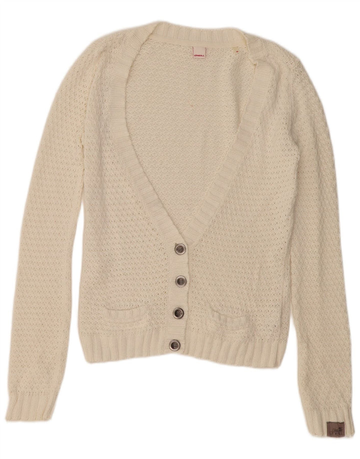 Maglione cardigan da donna O'NEILL UK 14 Cotone bianco medio