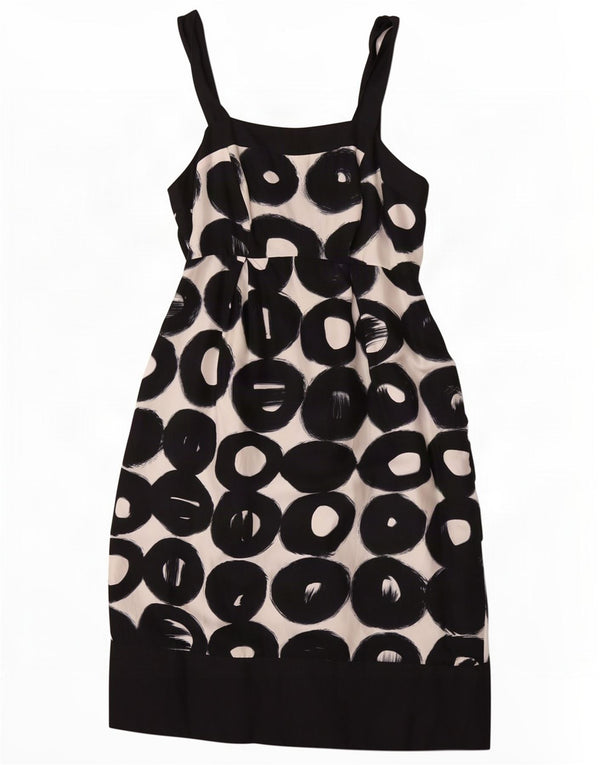 Abito tubino senza maniche da donna Betty Jackson UK 10 Piccolo nero geometrico