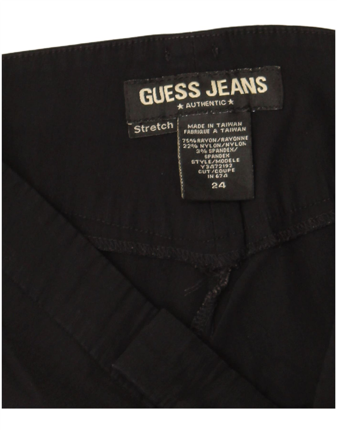 Pantaloni casual Bootcut da donna Guess W24 L32 Rayon color block nero