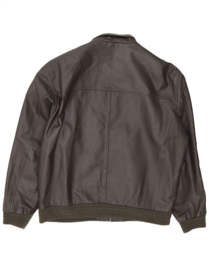 Giacca in pelle vintage da uomo UK 42 XL Marrone