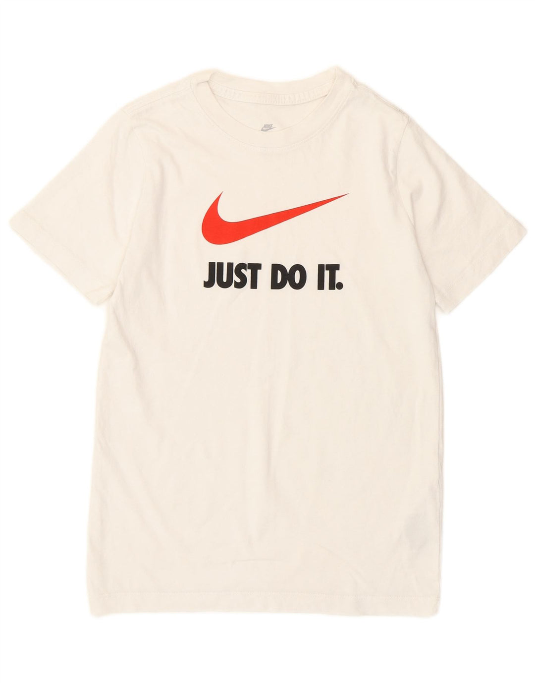 T-shirt grafica da ragazzo Nike Top 10-11 anni cotone bianco medio