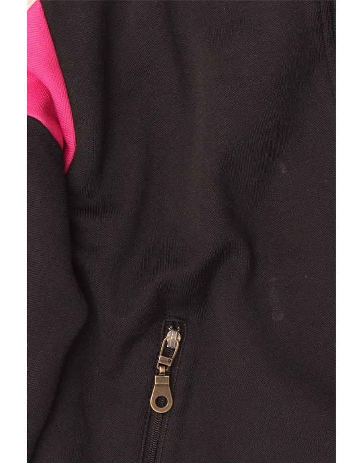 Giacca da tuta da donna Adidas UK 12 Medium Black Colourblock Cotton