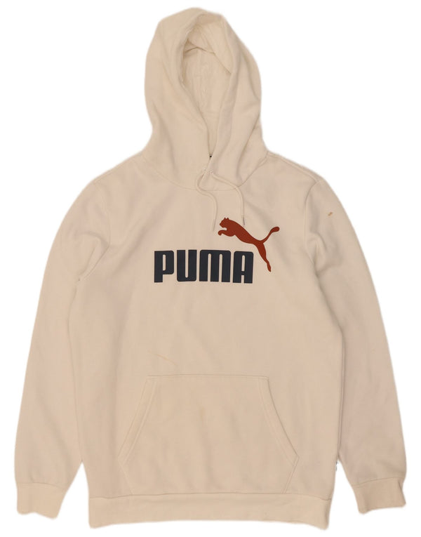 Felpa con cappuccio grafica da uomo Puma in cotone bianco medio