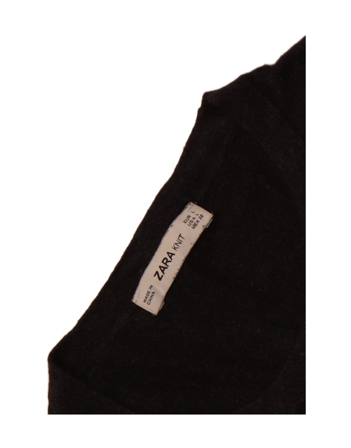 Maglione maglione girocollo da donna Zara UK 14 grande grigio