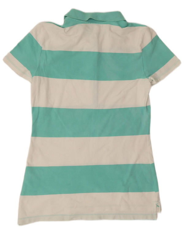 Polo da donna Tommy Hilfiger UK 10 piccola in cotone a righe verdi