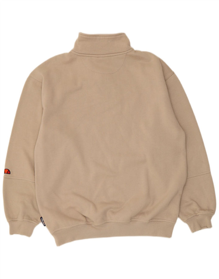 Felpa da uomo Ellesse con collo con zip, maglione, poliestere beige medio