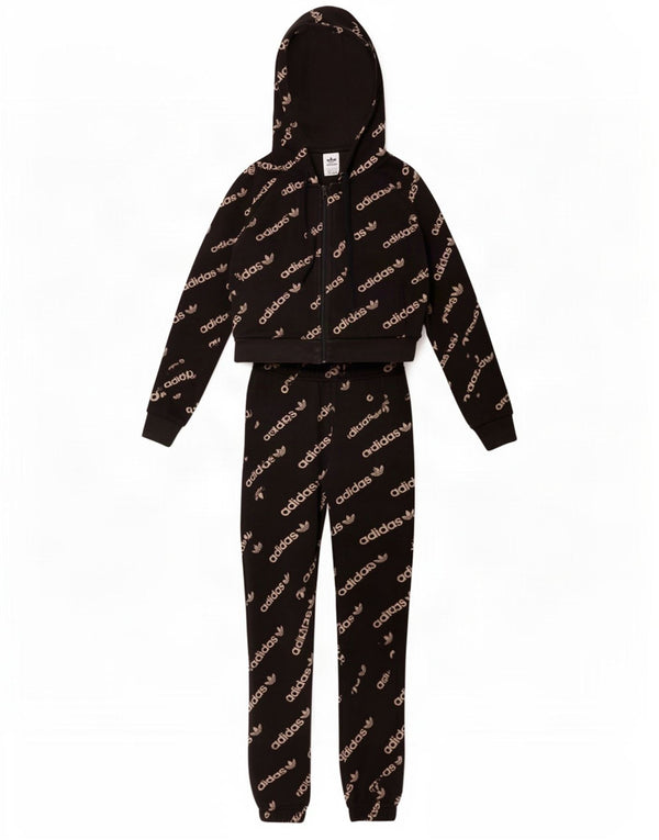 Tuta intera Adidas da donna con grafica UK 4 XS nera in cotone