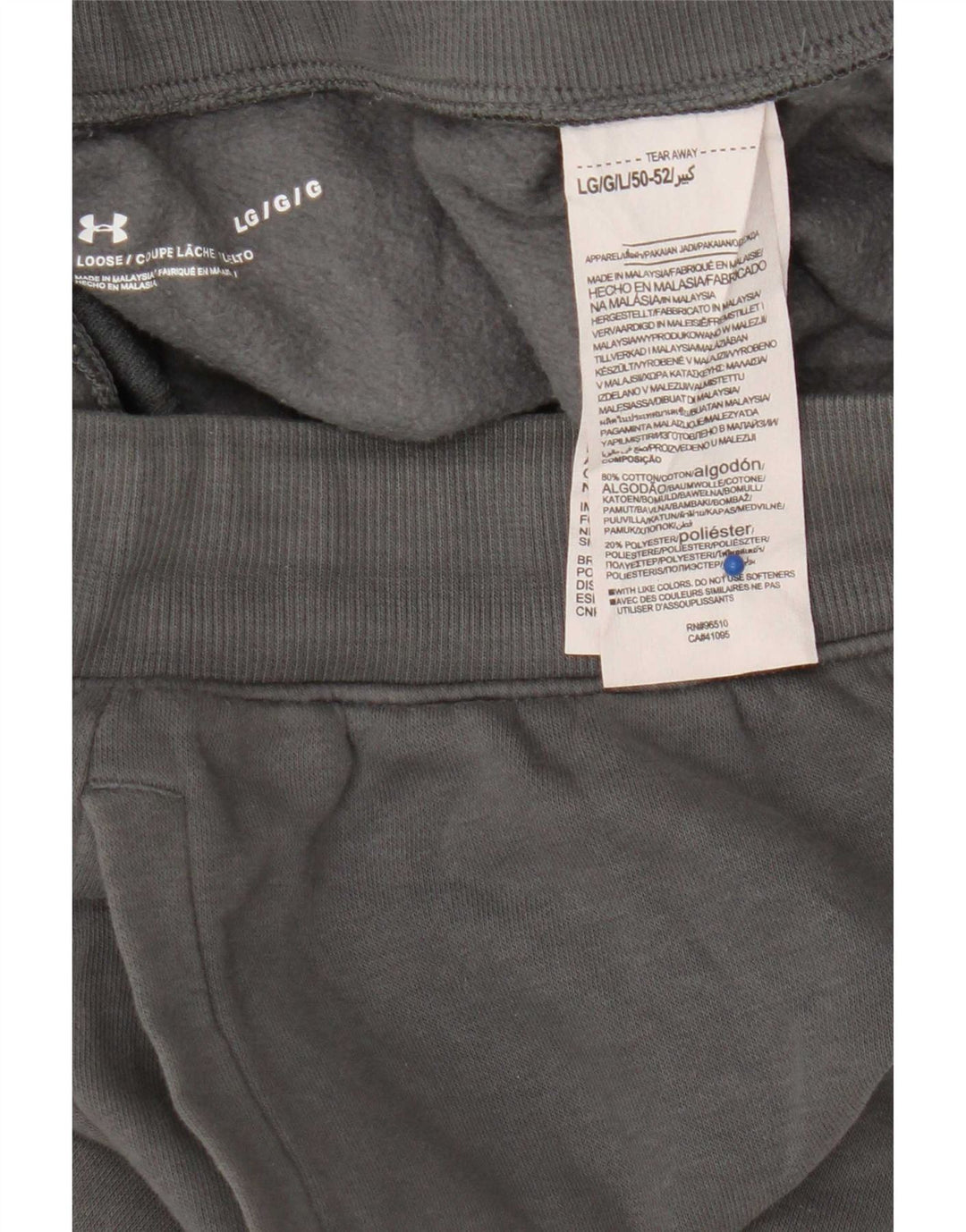 Pantaloncini sportivi da uomo Under Armour di grandi dimensioni in cotone grigio