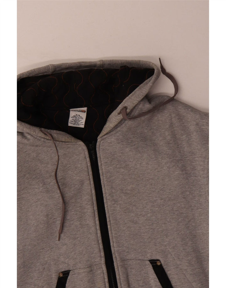TIMBERLAND Maglione con cappuccio e zip da uomo in cotone color block grigio medio