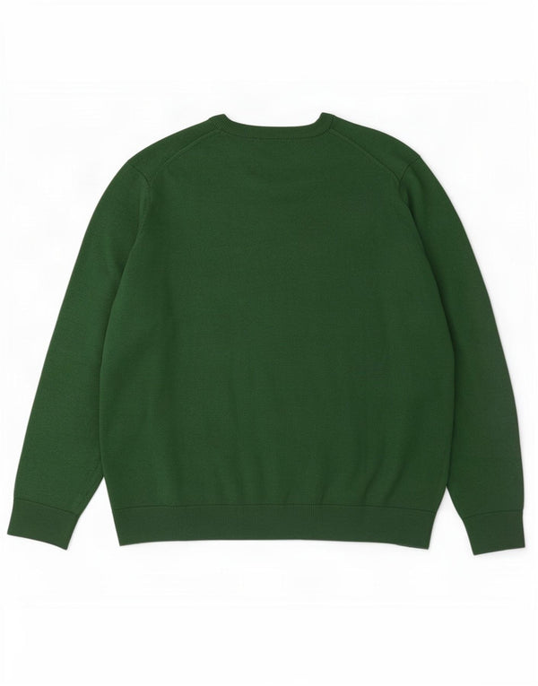 Maglione maglione da uomo con scollo a barca Lacoste taglia 7 2XL lana verde