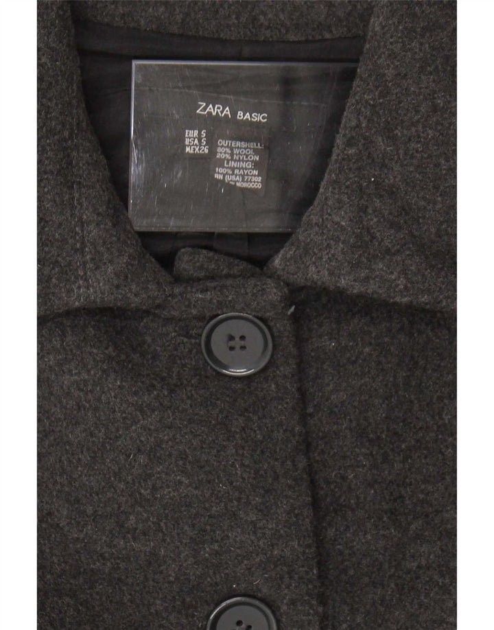 Cappotto Zara Donna UK 10 Small Grigio Lana