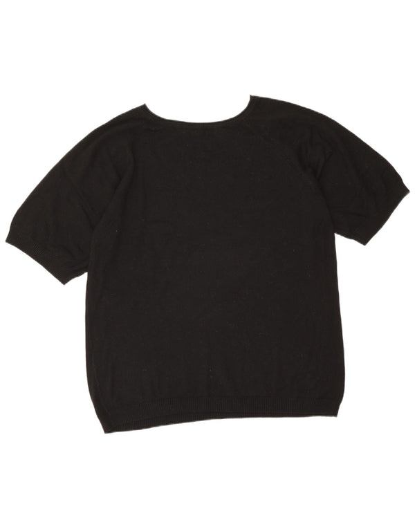 Maglione Zara da donna a maniche corte con scollo a barchetta UK 10 piccolo nero