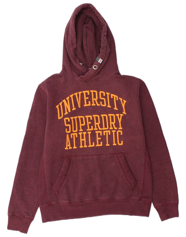 Felpa con cappuccio grafica da uomo SUPERDRY XL in cotone bordeaux