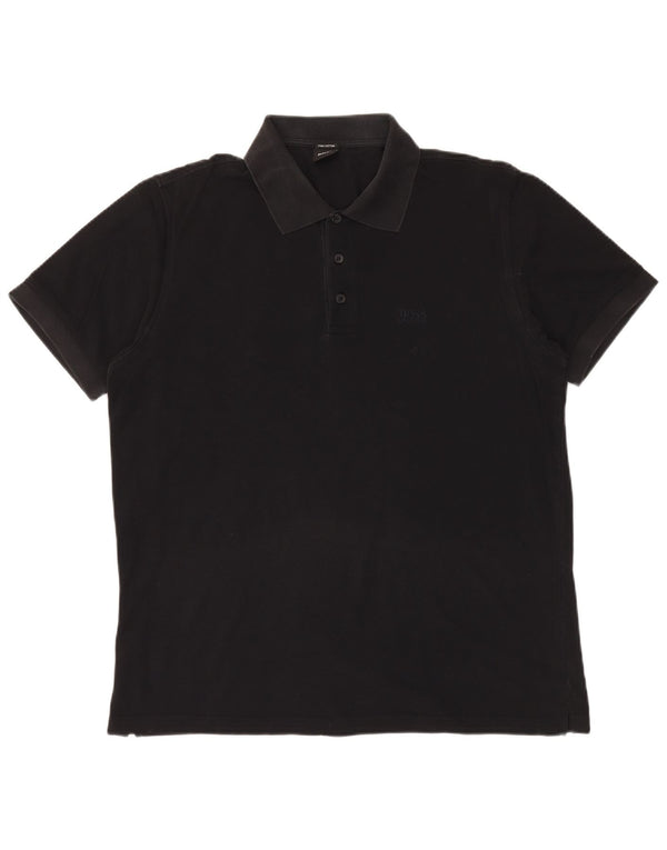 Polo da uomo HUGO BOSS XL in cotone nero