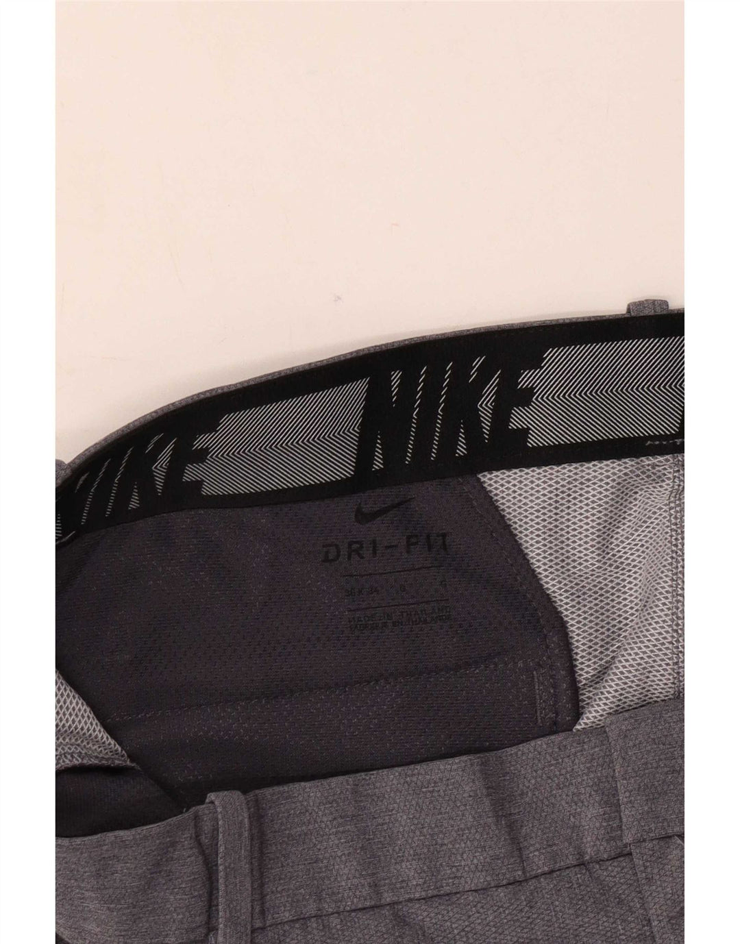 Pantaloni chino dritti Nike Dri Fit da uomo W36 L34 poliestere grigio