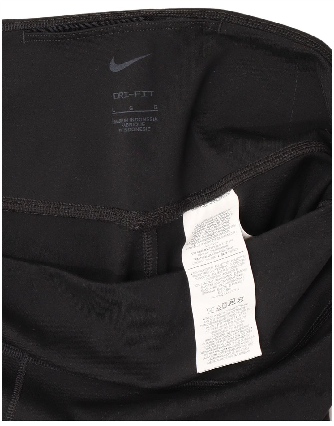 Leggings grafici da donna Nike UK 14 grande poliestere nero