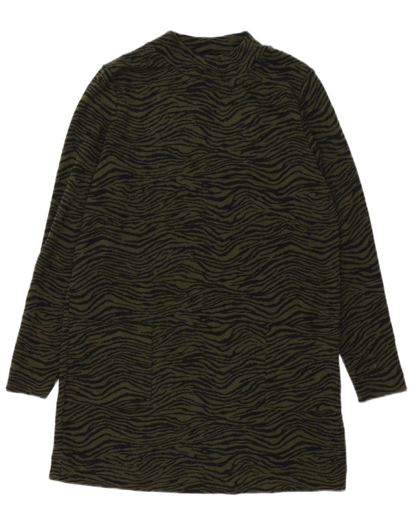 Marks & Spencer Womens Long Sleeve Tent Dress UK 12 Medium Green