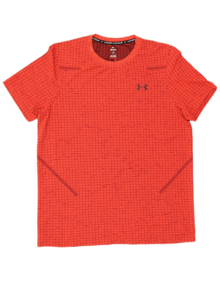 T-shirt grafica da uomo Under Armour Top grande in nylon rosso