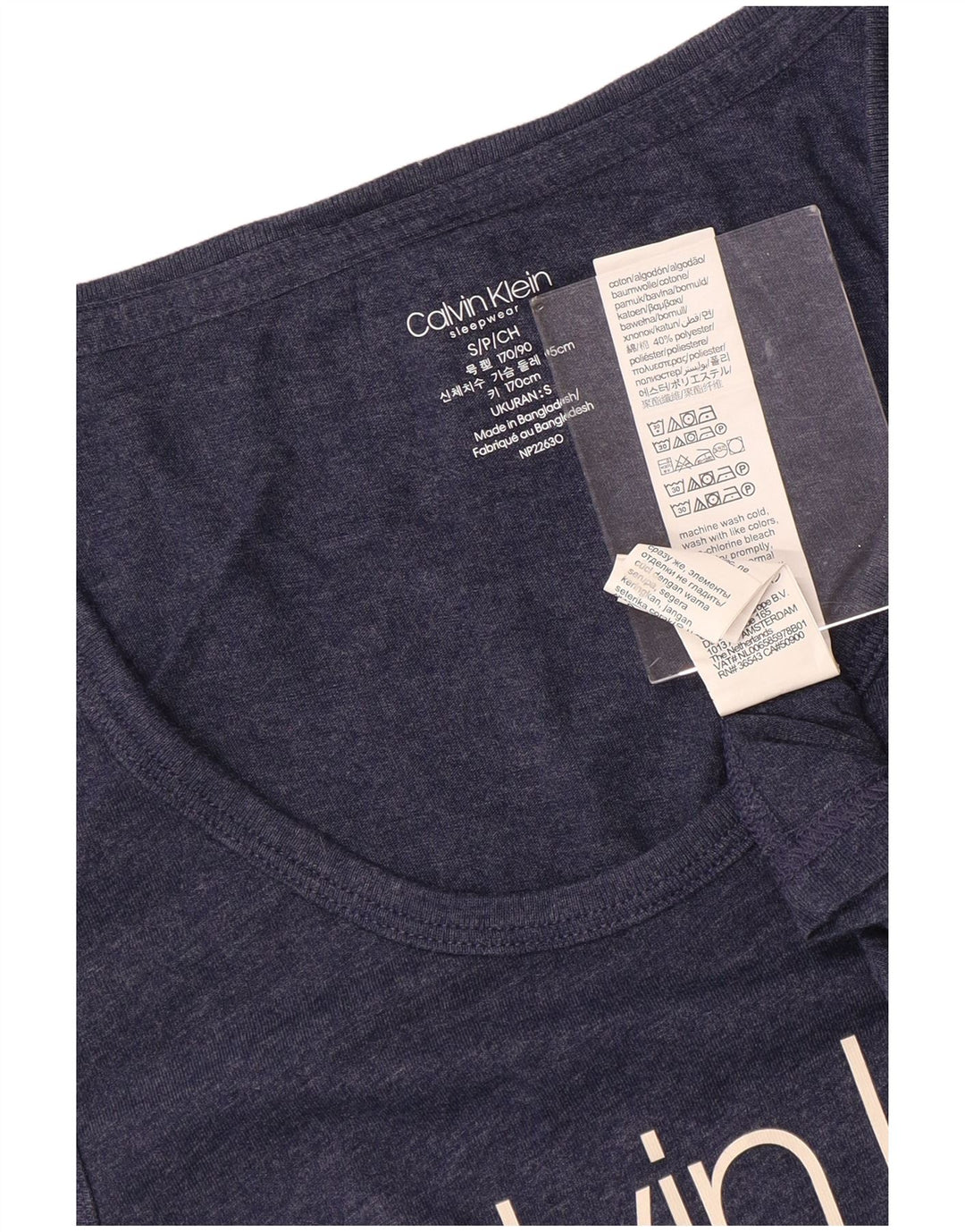 CALVIN KLEIN Canottiera grafica da uomo piccola in cotone blu navy