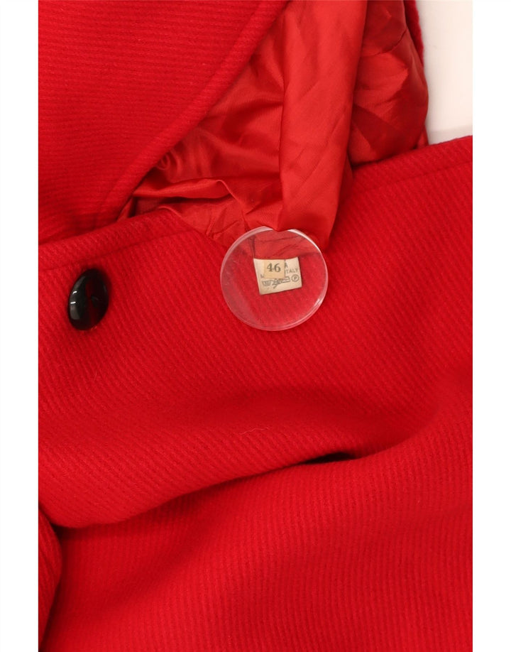 VINTAGE Womens Oversized Overcoat IT 46 Large Red Wool