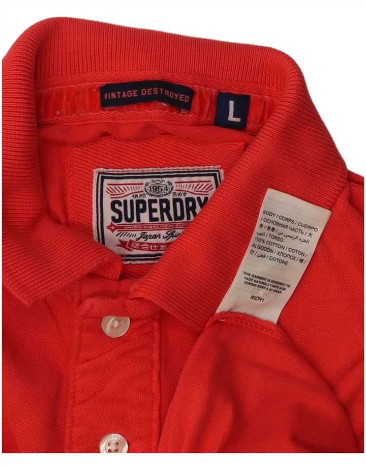 Polo da uomo Superdry grande rossa in cotone