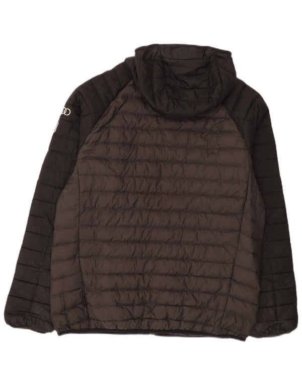 Jack Wolfskin Mens Hooded Padded Jacket UK 44/46 XL Black Colourblock