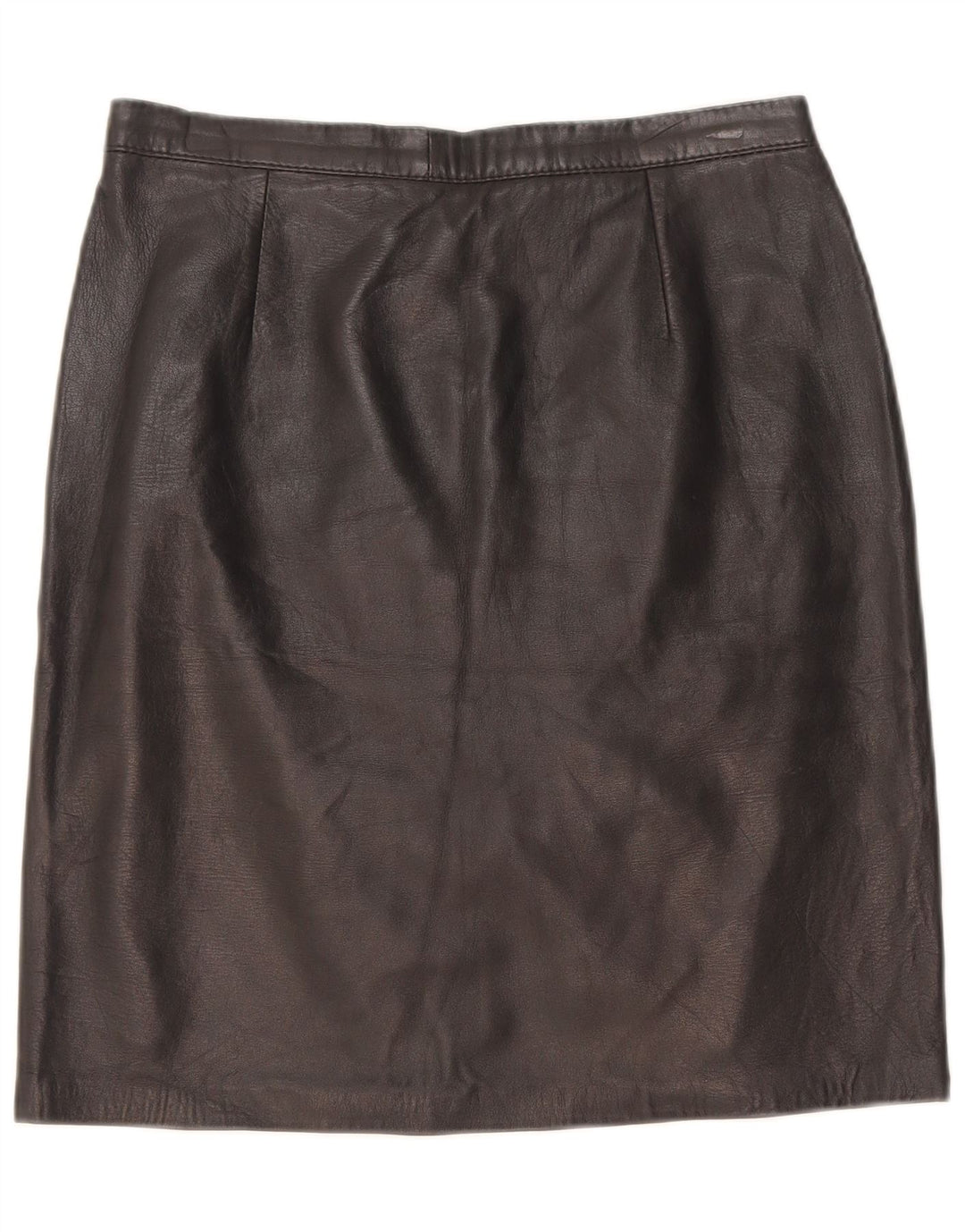 Gonna in pelle vintage da donna W28 media nera