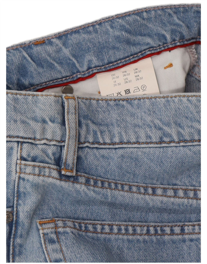 Jeans HUGO BOSS da donna a vita alta, gamba larga, W26 L25, cotone blu