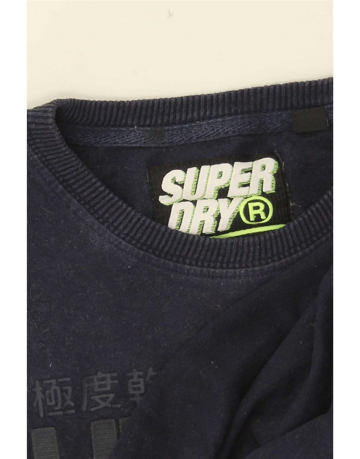 T-shirt grafica da uomo Superdry Top in cotone blu navy medio