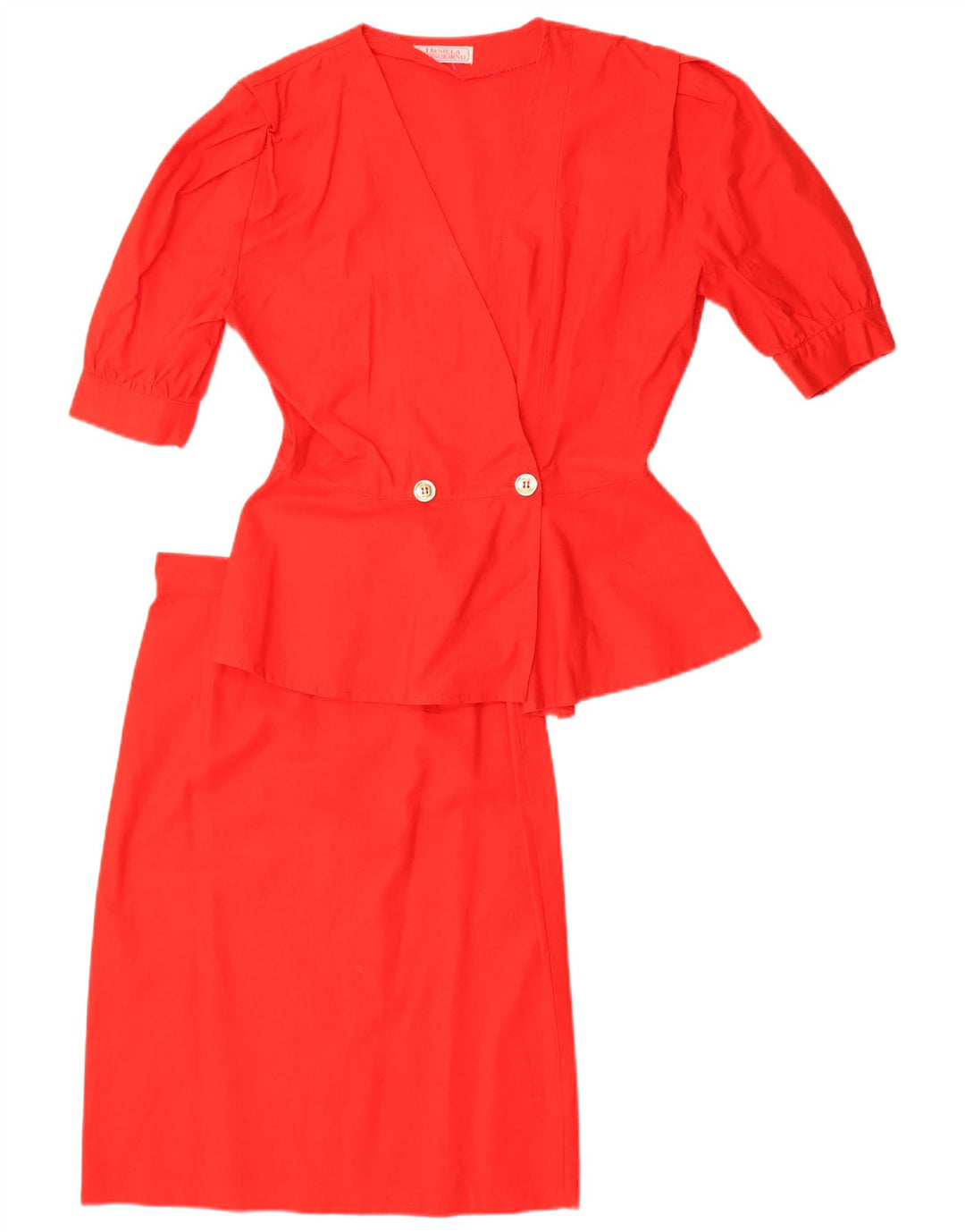 Set gonna vintage da donna in 2 pezzi IT 42 medio W28 rosso