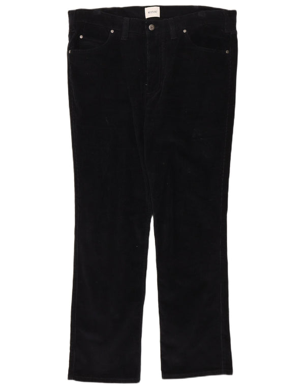 Pantaloni dritti in velluto a coste Mustang da uomo Tramper W38 L32 in cotone blu navy