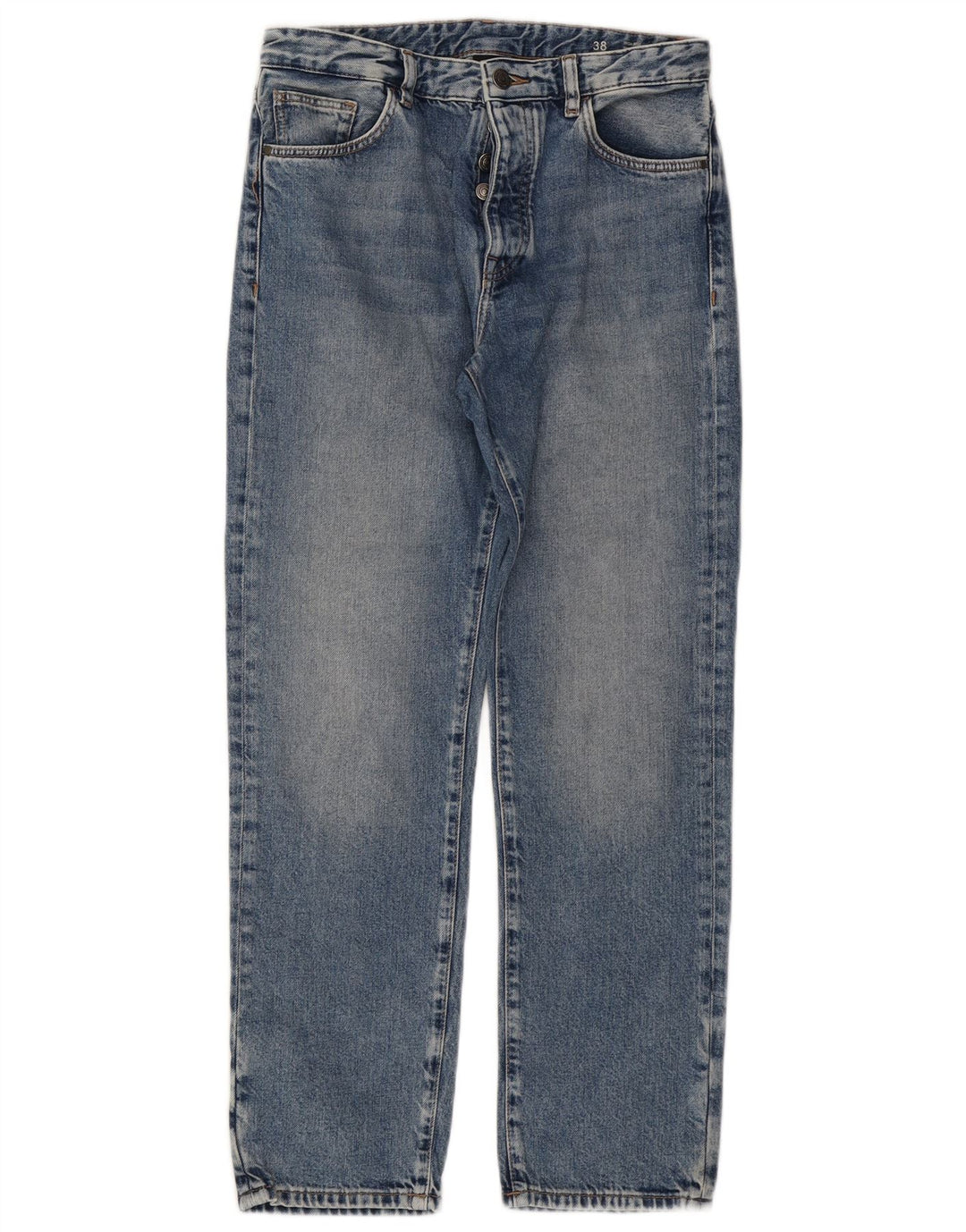 Jeans dritti a vita alta da donna Massimo Dutti EU 38 Small W28 L28 Blu