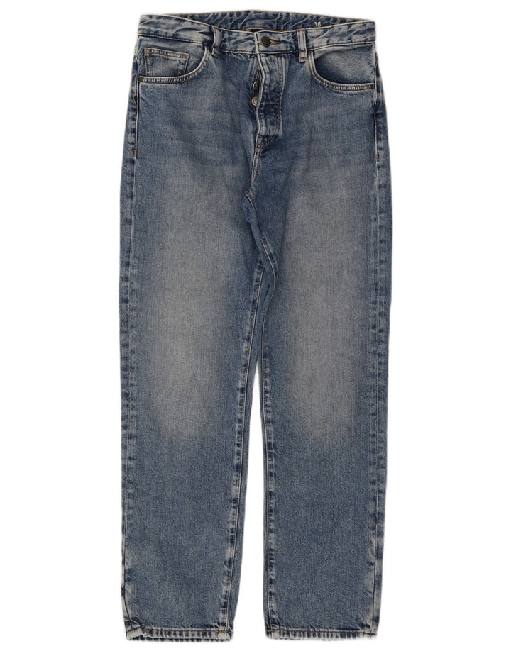 Jeans dritti a vita alta da donna Massimo Dutti EU 38 Small W28 L28 Blu