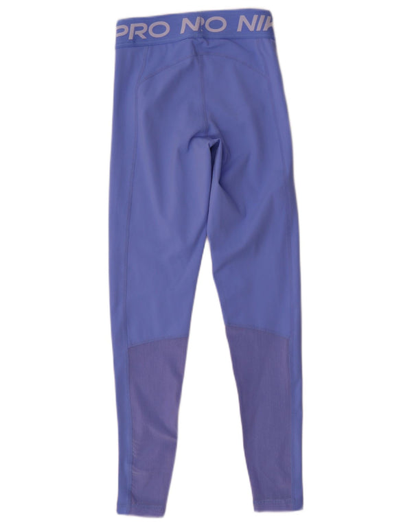 Leggings grafici NIKE da donna Dri Fit UK 6 XS poliestere blu