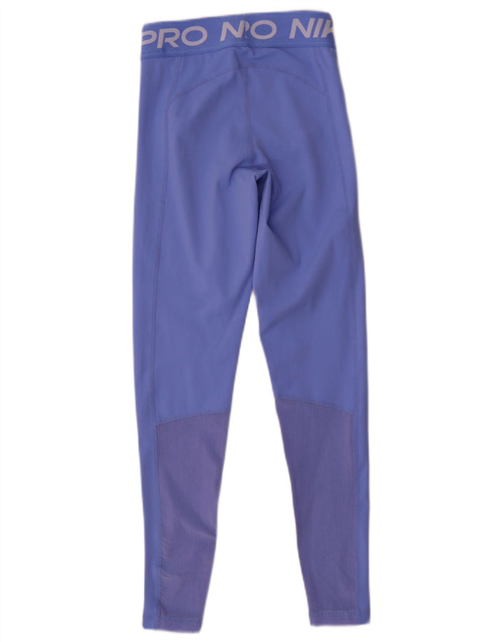 Leggings grafici NIKE da donna Dri Fit UK 6 XS poliestere blu