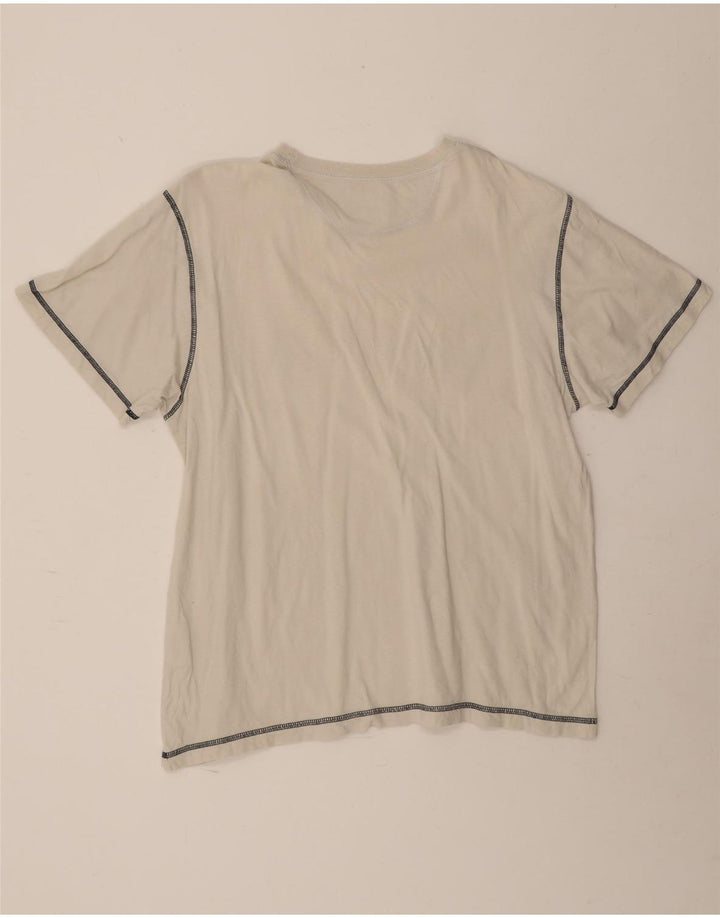 T-shirt grafica da uomo Champion Top grande in cotone bianco sporco