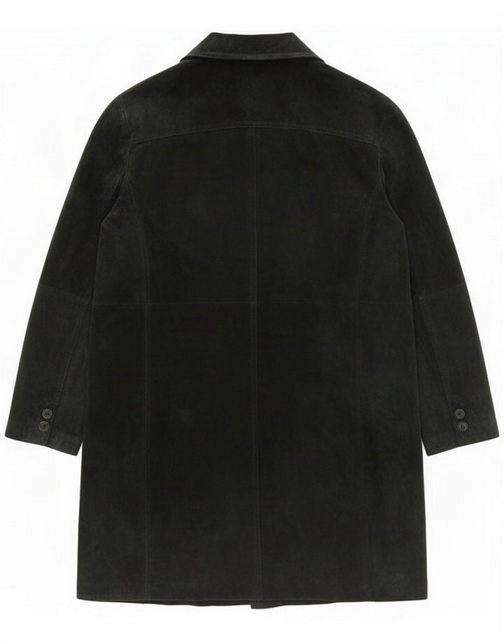 H&M Soprabito in pelle scamosciata da donna UK 26 4XL Nero