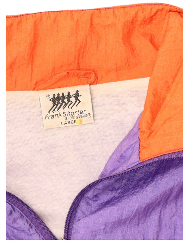 Giacca da ginnastica da uomo Frank Shorter grande in nylon color block viola