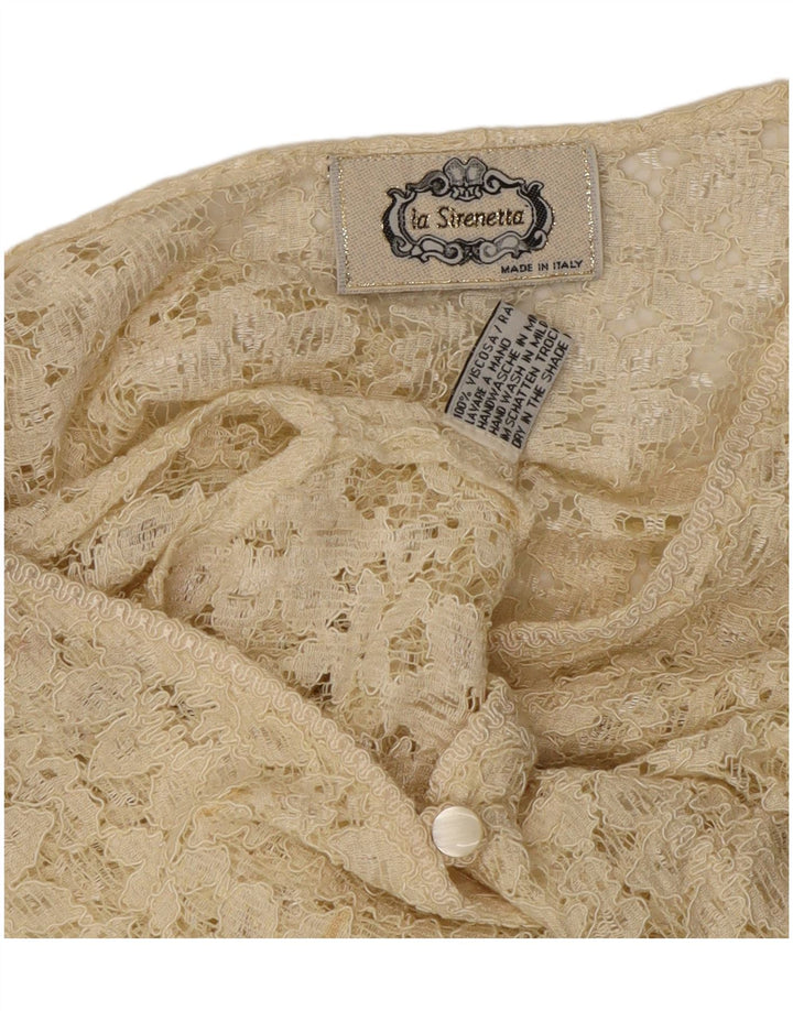 LA SIRENETTA Camicia senza maniche da donna Camicetta UK 14 Viscosa bianco sporco medio