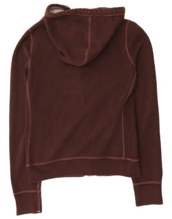 Maglione con cappuccio e zip grafica da donna Abercrombie & Fitch UK 14 grande marrone