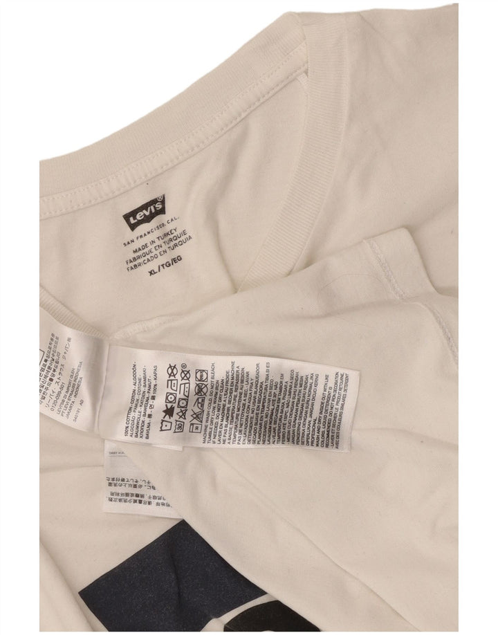 T-shirt grafica da uomo Levi's Top XL in cotone bianco