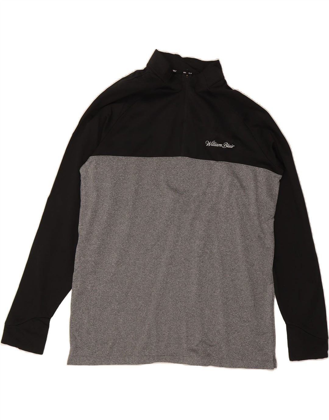 NIKE Mens Zip Neck Pullover Tracksuit Top Large Black Colourblock Vintage Nike and Second-Hand Nike from Messina Hembry 