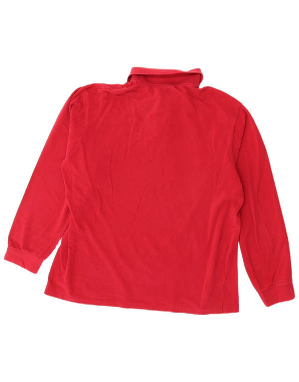 Polo da uomo a maniche lunghe Lacoste taglia 5 grande in cotone rosso
