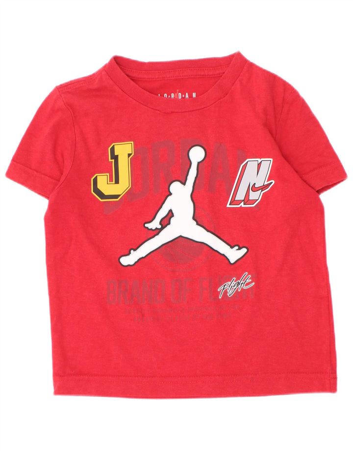 T-shirt grafica da ragazzo Jordan Top 2-3 anni in cotone rosso