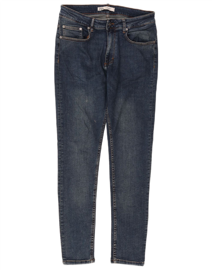 Jeans skinny da uomo Zara EU 42 Large W32 L30 Blu